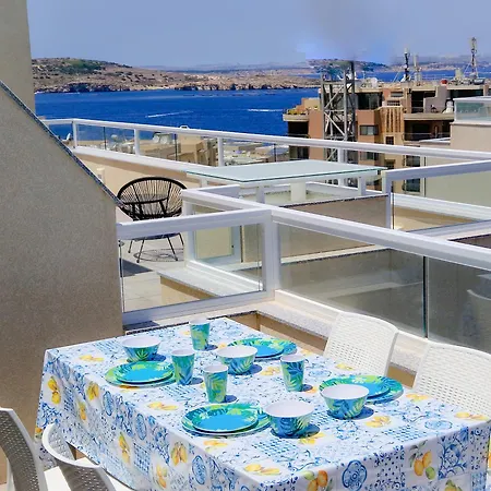 Sea View New Penthouse Terrace & Garage Parking Apartment St. Paul's Bay Exterior photo